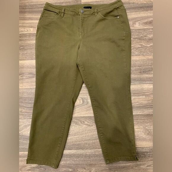 Lane Bryant olive color ankle jeans.  Size: 20 - Picture 1 of 6